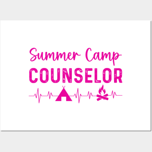 Retro Summer Camp Counselor Outdoor Vacation Posters and Art